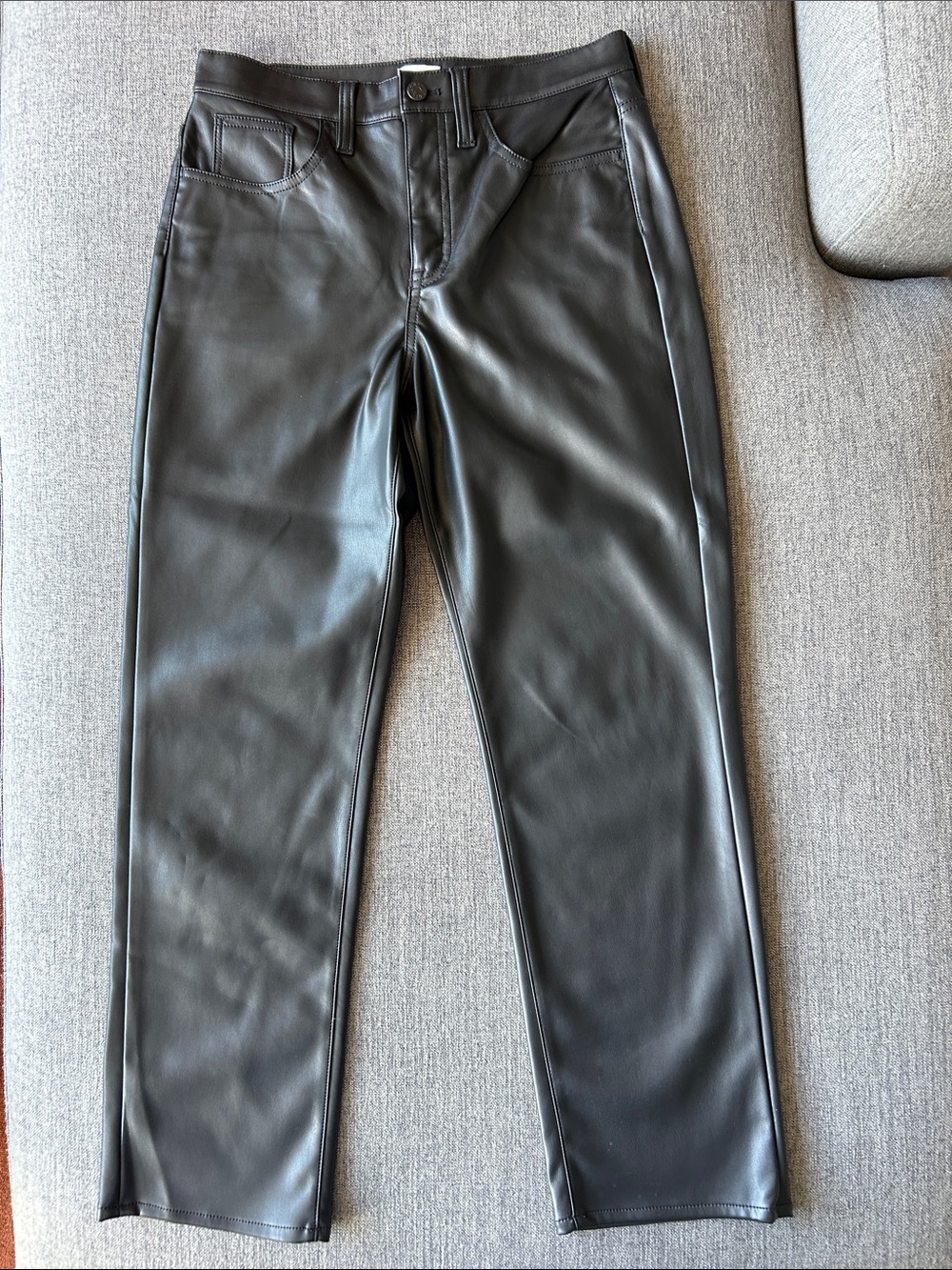 J. Crew Black Faux Leather Straight Leg Pants
